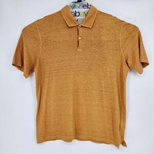 Gran Sasso Shirt Mens 56 Polo Short Sleeve Casual Preppy‎ Linen Blend